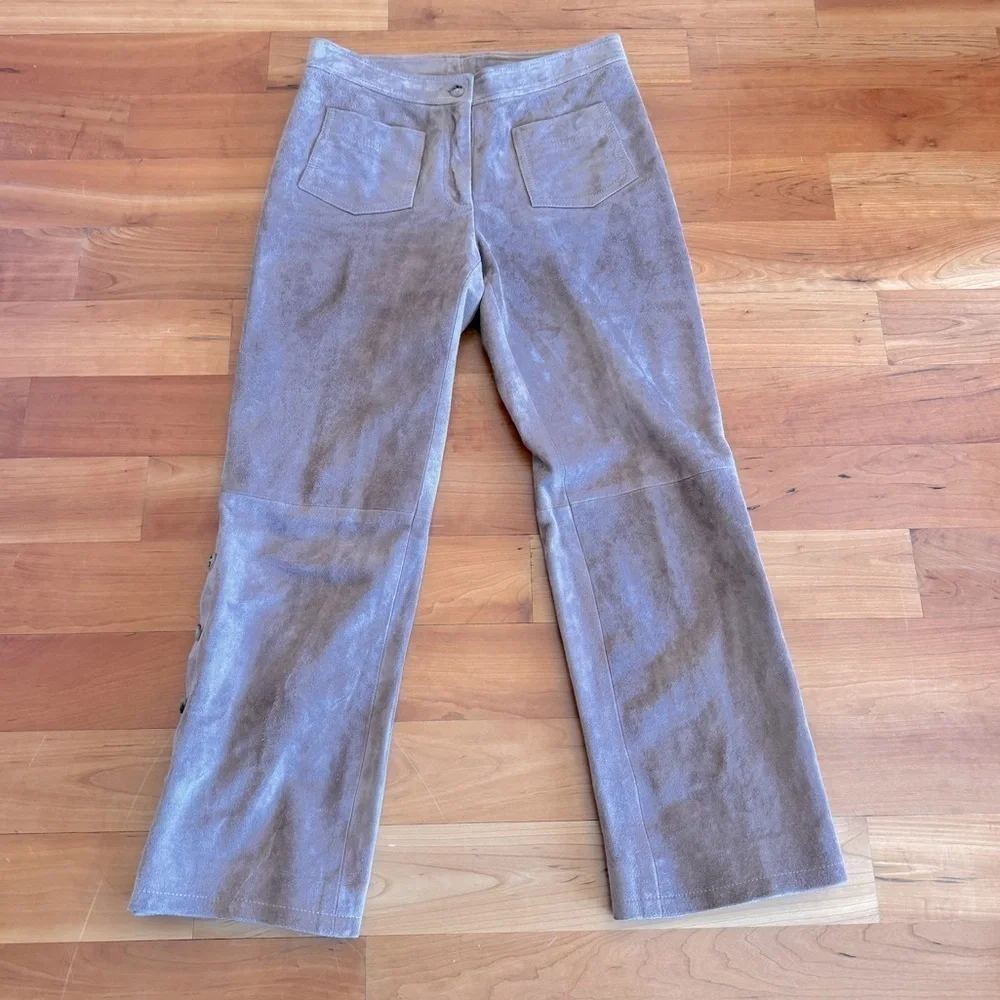 2000s Genuine Suede Leather Pants women’s Sz 4 XS Michael Kors Y2K straight leg